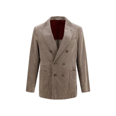 Brunello Cucinelli Gray Cotton Full-Length Jacket