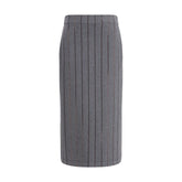 Brunello Cucinelli Gray Cotton Midi Skirt - XS