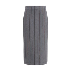 Brunello Cucinelli Gray Cotton Midi Skirt - XS