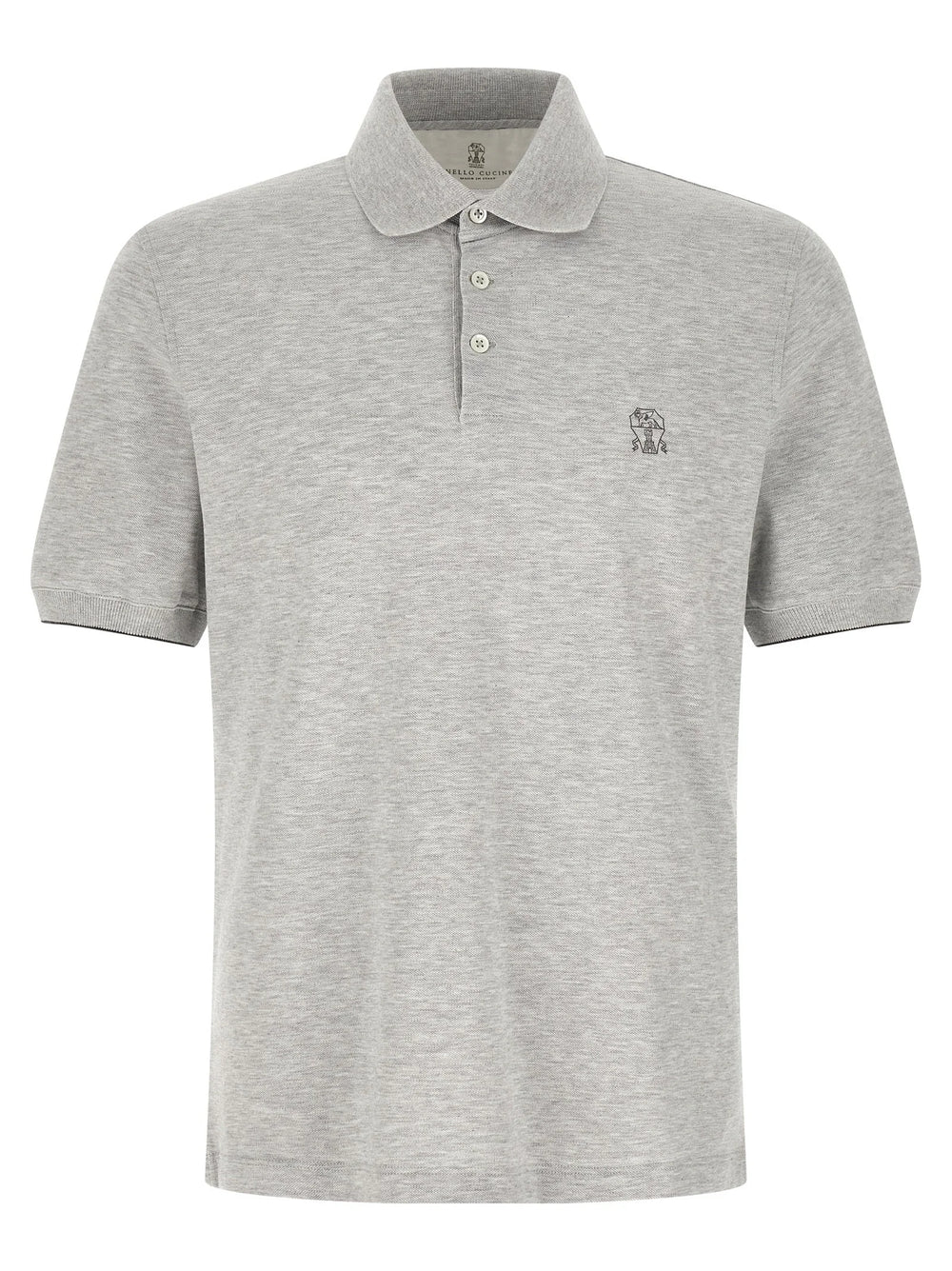 Brunello Cucinelli Gray Cotton Polo Shirt