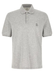 Brunello Cucinelli Gray Cotton Polo Shirt