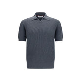Brunello Cucinelli Gray Cotton Polo Shirt