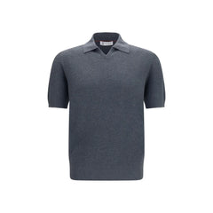 Brunello Cucinelli Gray Cotton Polo Shirt