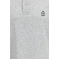 Brunello Cucinelli Gray Cotton Polo Shirt