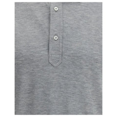 Brunello Cucinelli Gray Cotton Polo Shirt - S