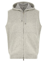 Brunello Cucinelli Gray Cotton Sleeveless Jacket