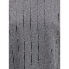 Brunello Cucinelli Gray Cotton Sweatshirt