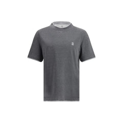 Brunello Cucinelli Gray Cotton T-Shirt