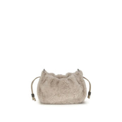 Brunello Cucinelli Gray Fur Shoulder Bag