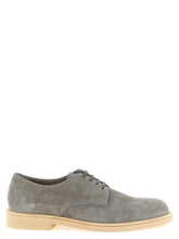 Brunello Cucinelli Gray Leather Oxfords And Derbies