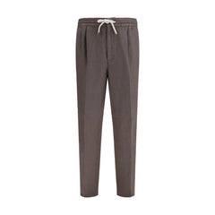 Brunello Cucinelli Gray Linen Casual Pants