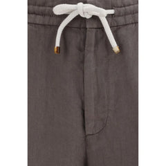 Brunello Cucinelli Gray Linen Casual Pants