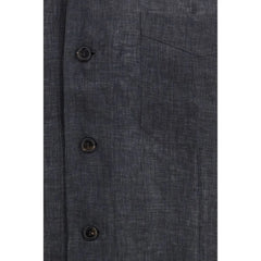 Brunello Cucinelli Gray Linen Pattern Shirt