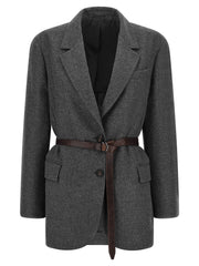 Brunello Cucinelli Gray Virgin Wool Blazer