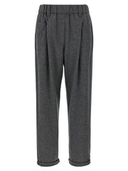 Brunello Cucinelli Gray Virgin Wool Casual Pants