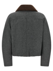 Brunello Cucinelli Gray Virgin Wool Full-Length Jacket