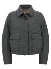 Brunello Cucinelli Gray Virgin Wool Full-Length Jacket