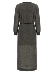 Brunello Cucinelli Gray Wool Midi Dress
