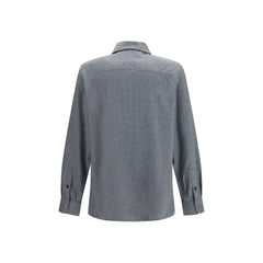 Brunello Cucinelli Gray Wool Oves Aries Shirt