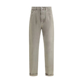 Brunello Cucinelli Green Cotton Straight-Leg Jeans - IT46 | S