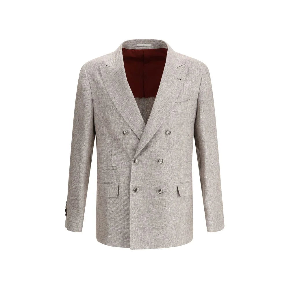 Brunello Cucinelli Light Brown Linen Blazer - IT50 | L - Sport Jackets