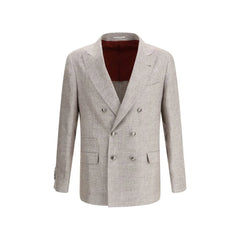 Brunello Cucinelli Light Brown Linen Blazer - IT50 | L - Sport Jackets