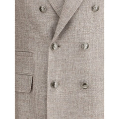 Brunello Cucinelli Light Brown Linen Blazer - IT50 | L - Sport Jackets