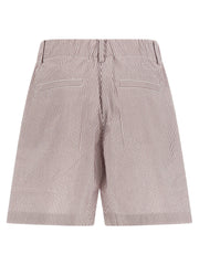 Brunello Cucinelli Calções de Algodão Multicoloridos de Bermuda - S