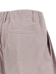 Brunello Cucinelli Calções de Algodão Multicoloridos de Bermuda - S
