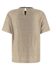 Brunello Cucinelli Multicolor Linen T-Shirt - XS
