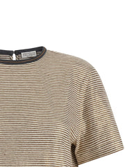 Brunello Cucinelli Multicolor Linen T-Shirt - XS