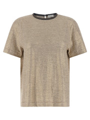 Brunello Cucinelli Multicolor Linen T-Shirt - XS