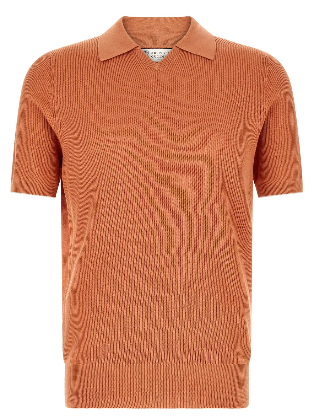Brunello Cucinelli Orange Cotton Polo Shirt