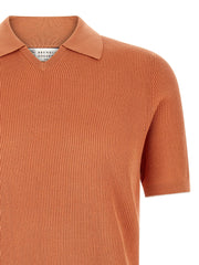 Brunello Cucinelli Orange Cotton Polo Shirt