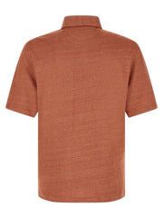 Brunello Cucinelli Orange Linen Polo Shirt
