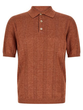 Brunello Cucinelli Orange Linen Polo Shirt