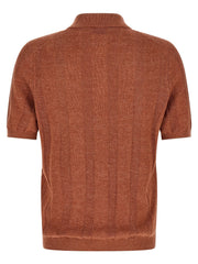 Brunello Cucinelli Orange Linen Polo Shirt