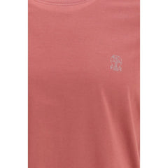 Brunello Cucinelli Red Cotton Long Sleeve T-Shirt