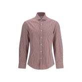 Brunello Cucinelli Red Cotton Pattern Shirt