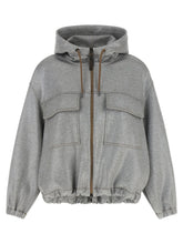 Brunello Cucinelli Silver Cotton Bomber