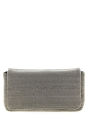 Brunello Cucinelli Silver Leather Clutch Bag