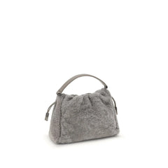 Brunello Cucinelli Small shearling Mellow Shoulder Bag - Shoulder Bags