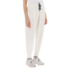 Brunello Cucinelli White Cashmere Athletic Pants - S