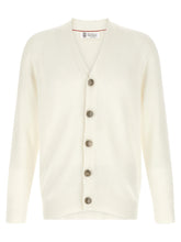 Brunello Cucinelli White Cotton Cardigan - XXL