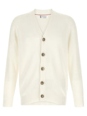 Brunello Cucinelli White Cotton Cardigan - XXL