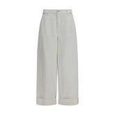Brunello Cucinelli White Cotton Casual Pants