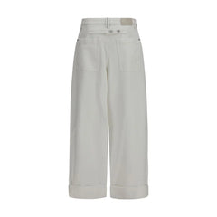 Brunello Cucinelli White Cotton Casual Pants