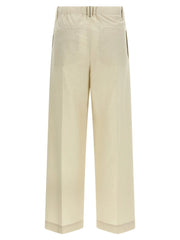 Brunello Cucinelli White Cotton Dress Pants