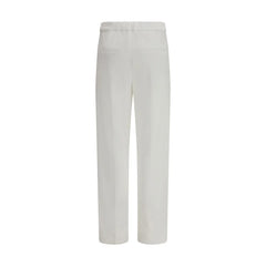 Brunello Cucinelli White Cotton Dress Pants