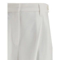 Brunello Cucinelli White Cotton Dress Pants
